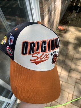 Original Six Embroidered Hockey Cap - Orange, White, Navy